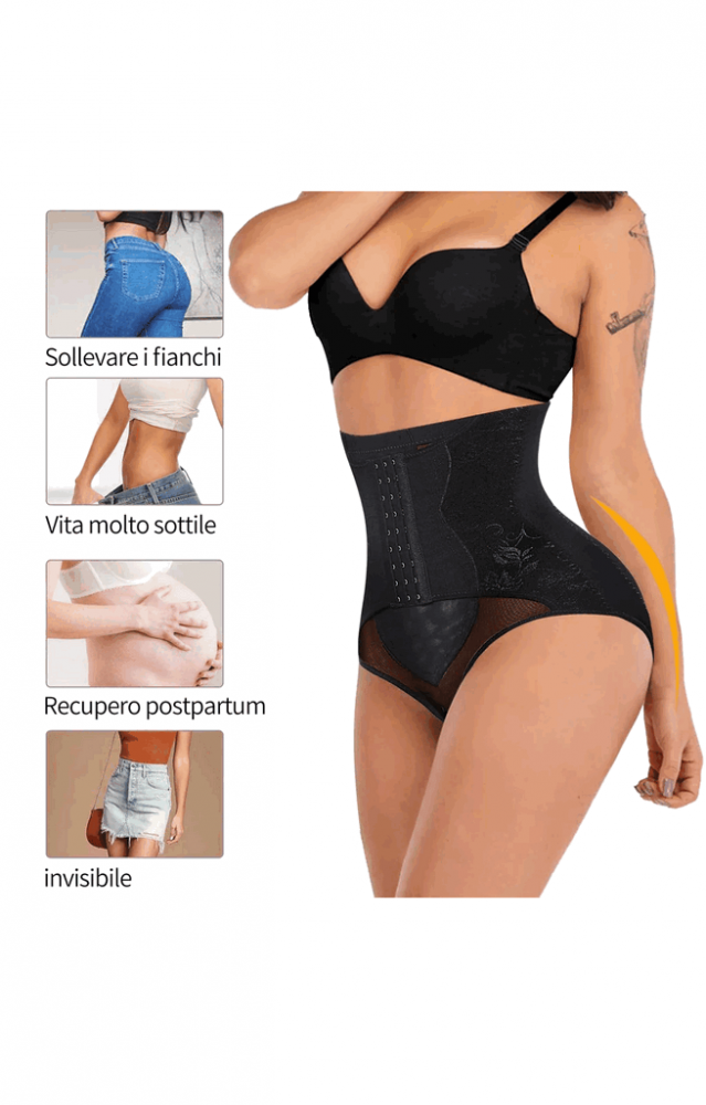 Chilot modelator cu talie foarte inalta, negru, 3XL, SUACZ [3]