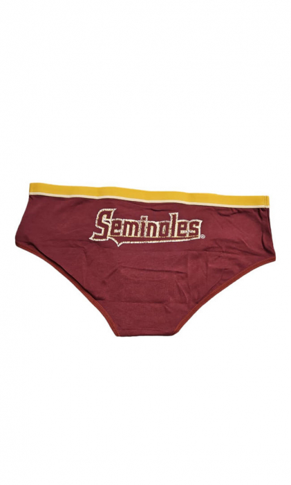 Chiloti pentru femei Nuyu, 100% bumbac, cu serigrafie vintage Seminoles, maro-galben, marime L [2]