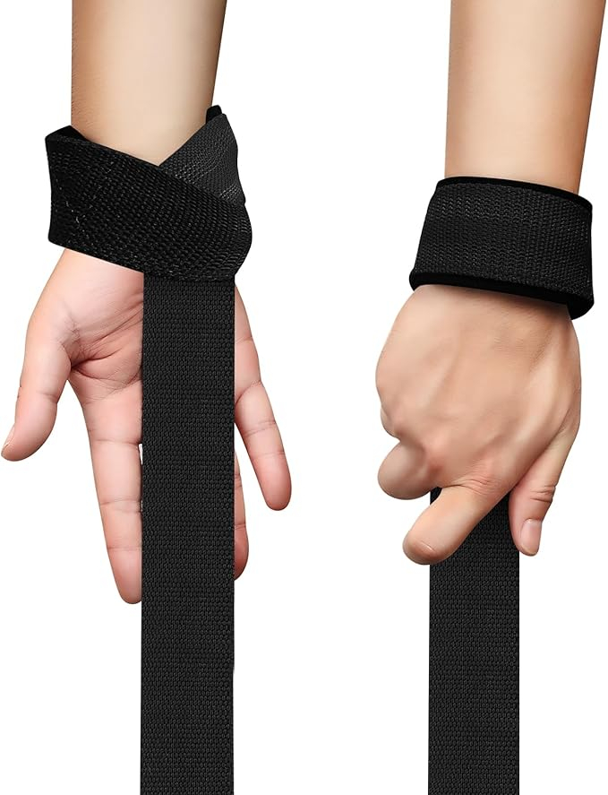 Chingi pentru ridicare de greutati, NUODWELL, Bumbac, pentru antrenament de forta si culturism, bretele sportive, suport suplimentar de prindere a mainii pentru ridicarea greutatii, negru, PF4B [3]