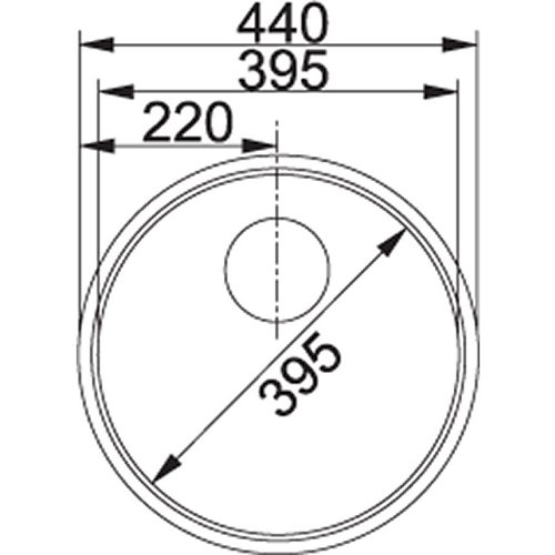 Chiuveta bucatarie Franke ROX 210 1 1/2, diametru 44 cm, adancime 17 cm, Oțel inoxidabil, cu cleme de prindere, ventil scurgere si dop cu lant [2]