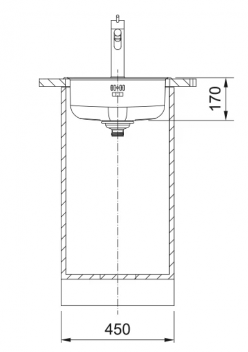 Chiuveta bucatarie Franke ROX 210 1 1/2, diametru 44 cm, adancime 17 cm, Oțel inoxidabil, cu cleme de prindere, ventil scurgere si dop cu lant [3]
