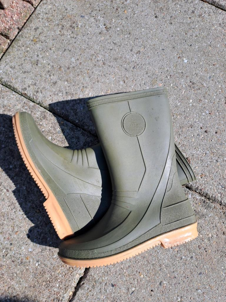 Cizme cauciuc kaki impermeabile copii cu talpa antiderapanta pentru ploaie si noroi [7]