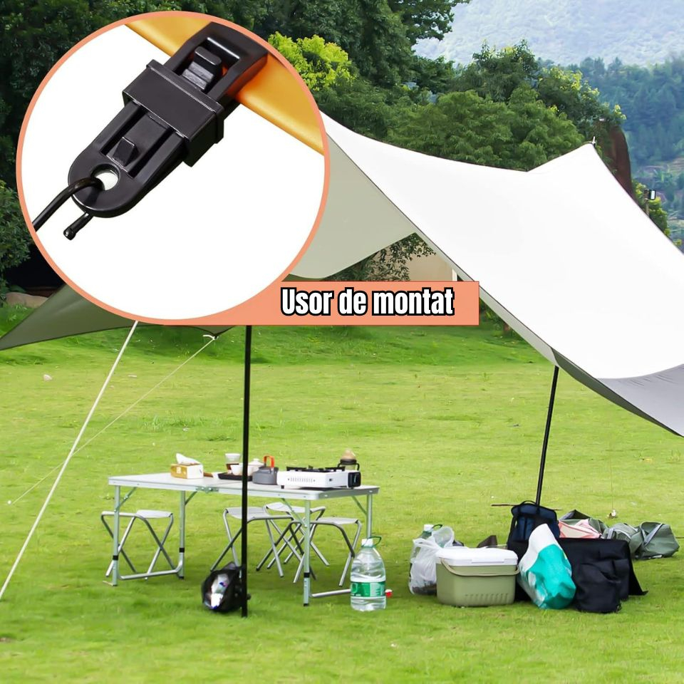 Cleme prelată heavy duty set 10 bucăți negre – clipsuri cort, grădină și caravană [7]