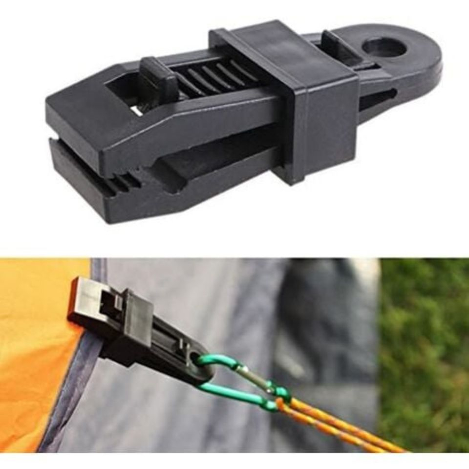 Cleme prelată heavy duty set 10 bucăți negre – clipsuri cort, grădină și caravană [6]