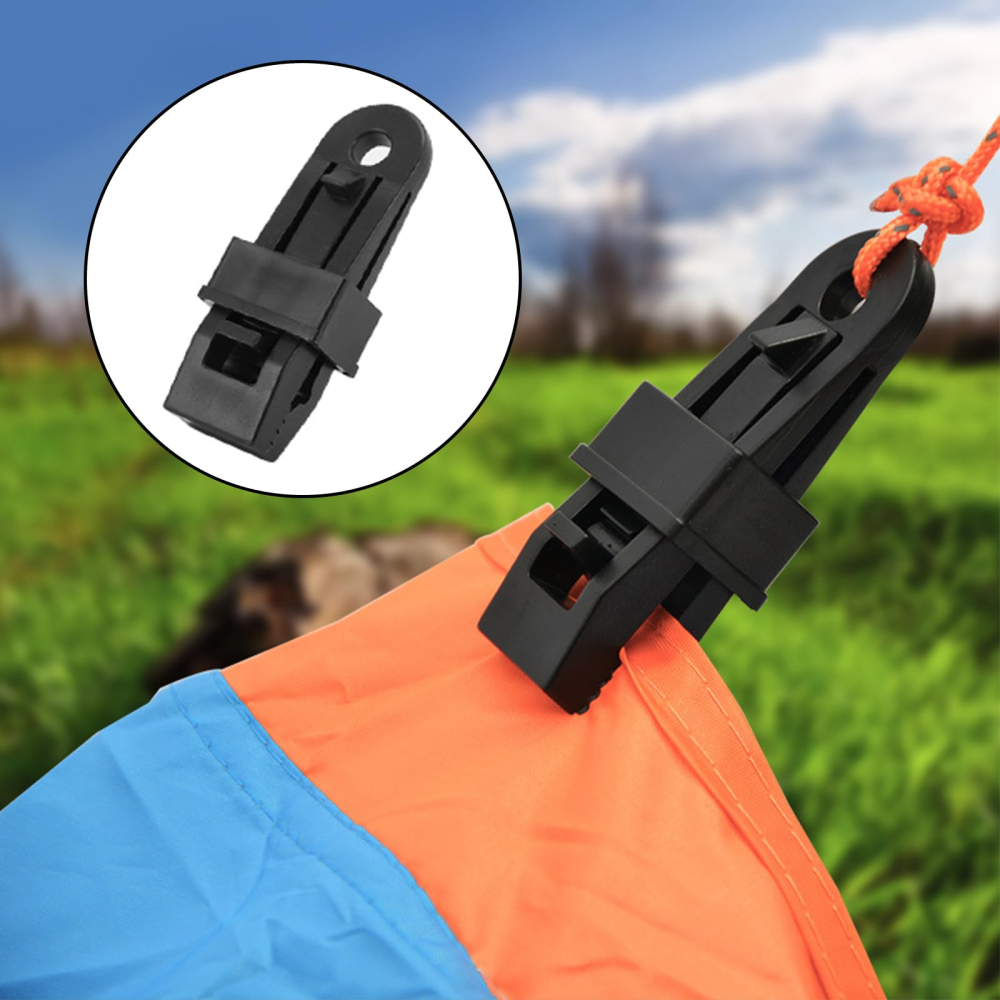Cleme prelată heavy duty set 10 bucăți negre – clipsuri cort, grădină și caravană [5]