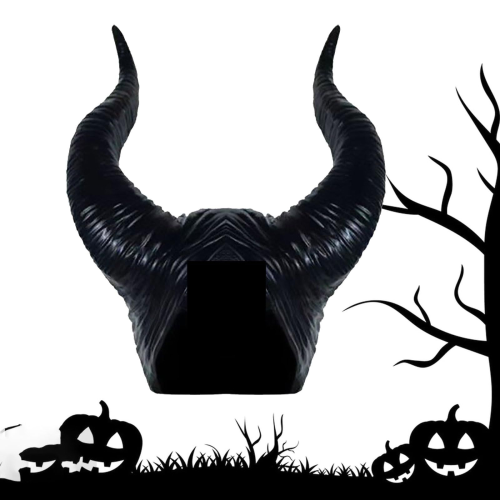Bentita coarne evil queen negre latex 30x25 cm accesoriu cosplay halloween fantasy [4]