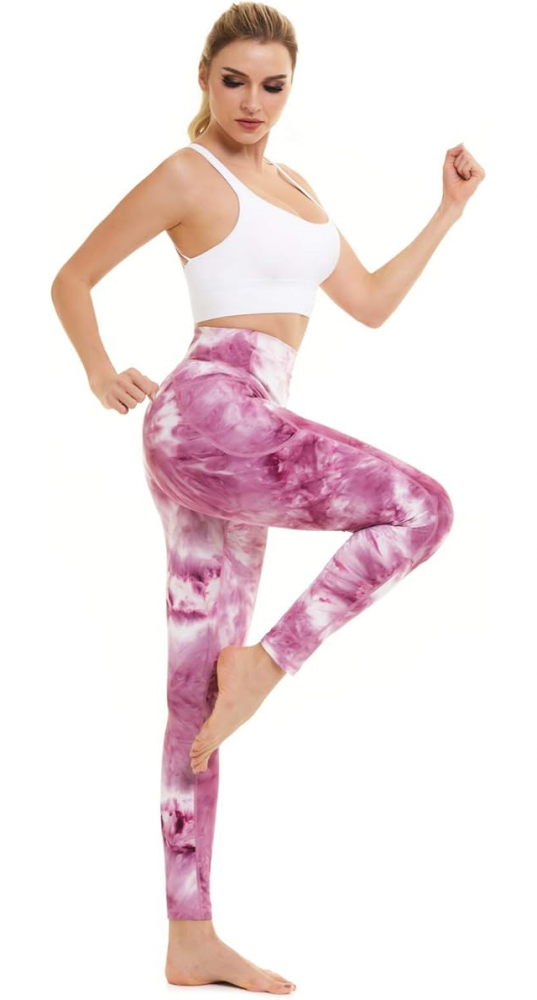 Colanți damă cu talie înaltă, efect modelator și buzunare – Ideali pentru yoga, fitness și alergare, roz, marime 2XL [5]