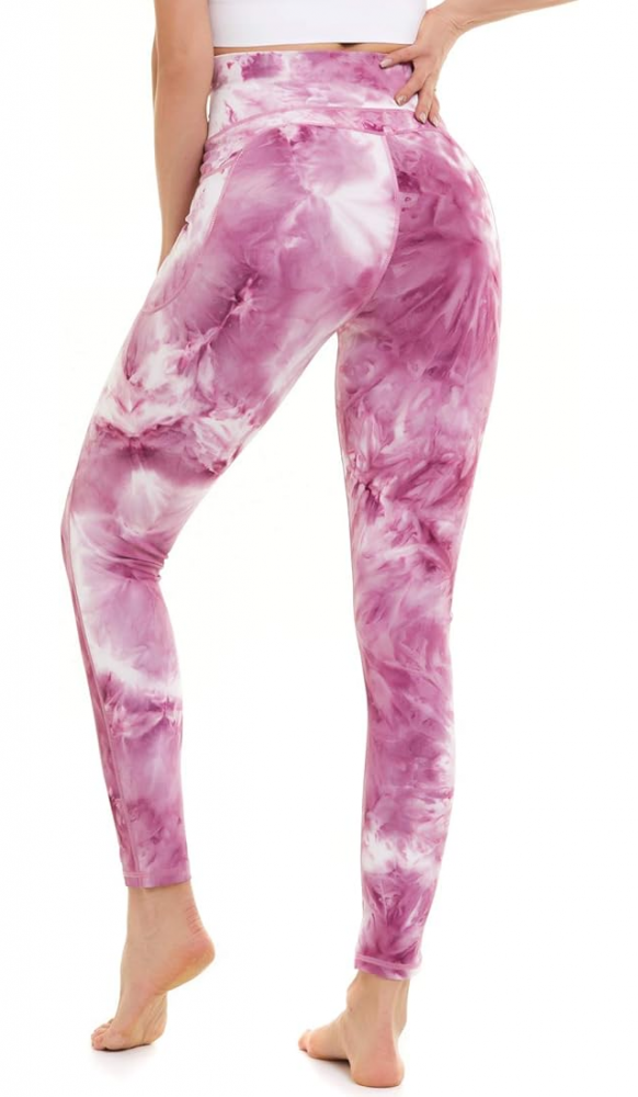 Colanți damă cu talie înaltă, efect modelator și buzunare – Ideali pentru yoga, fitness și alergare, roz, marime 2XL [2]