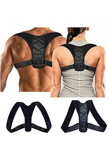 Set format din Corector de postură pentru bărbați și femei, marime M ,155-175 cm si 5 benzi elastice de fitness [4]