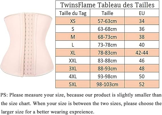 Corset Modelator ANGOOL TWINS FLAME, Bustier Latex pentru Talia Subțire și Abdomen Plat, culoare Nude, Mărimea 4XL [4]