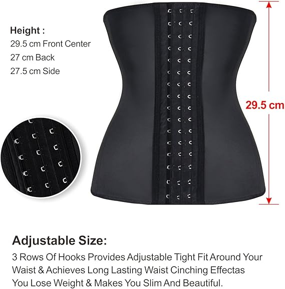Corset Modelator ANGOOL TWINS FLAME, Waist Trainer din Latex pentru Talie Subțire, Negru, Mărimea 4XL, 91-97 cm [6]