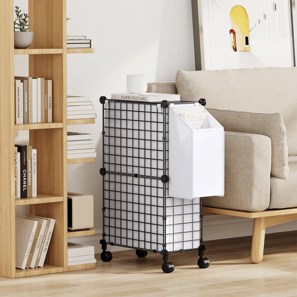 Coș rufe slim cu roți, cu sac detașabil și buzunar lateral, Snughome, 50L, Y1RF [6]