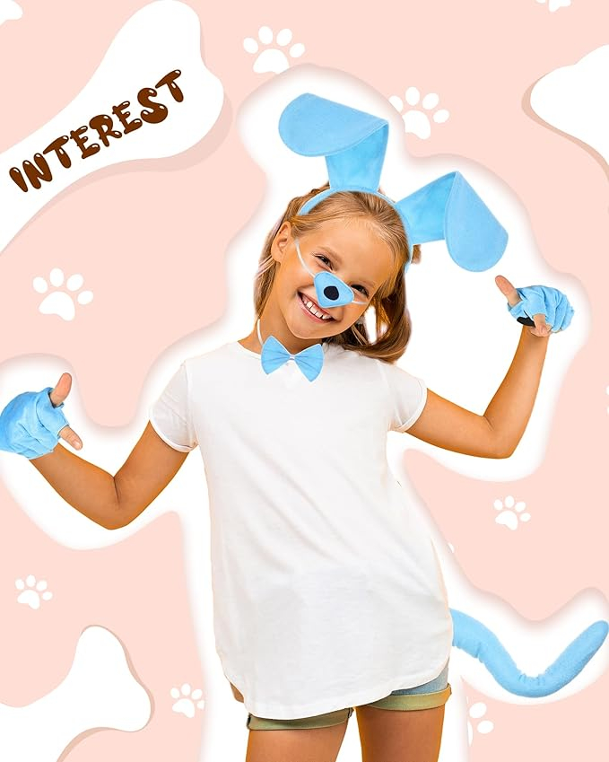 Costum caine cu accesorii bentita nas coada si manusi pentru carnaval [3]