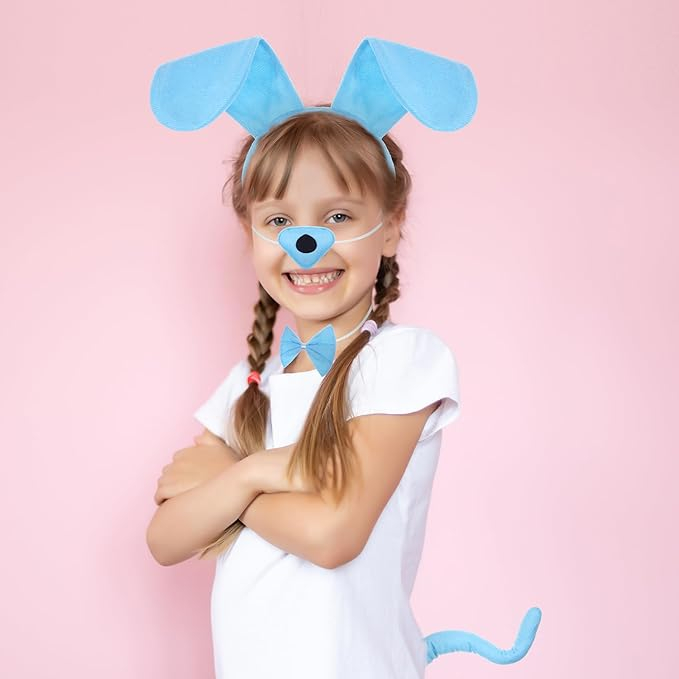 Costum caine cu accesorii bentita nas coada si manusi pentru carnaval [4]