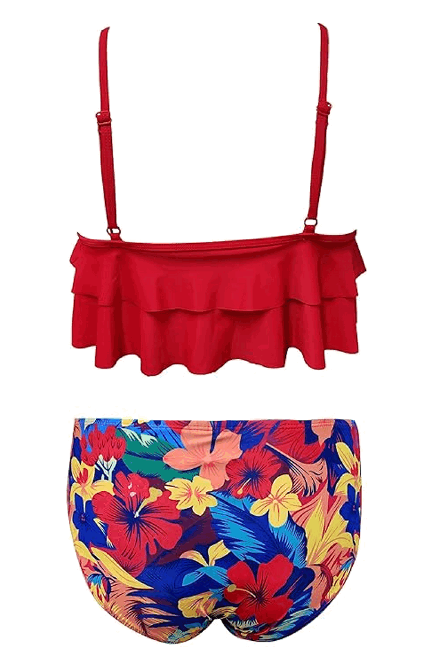 Costum de baie din două piese pentru fete, SHEKINI, imprimeu floral, marime 10-12 ani, XNMN [2]