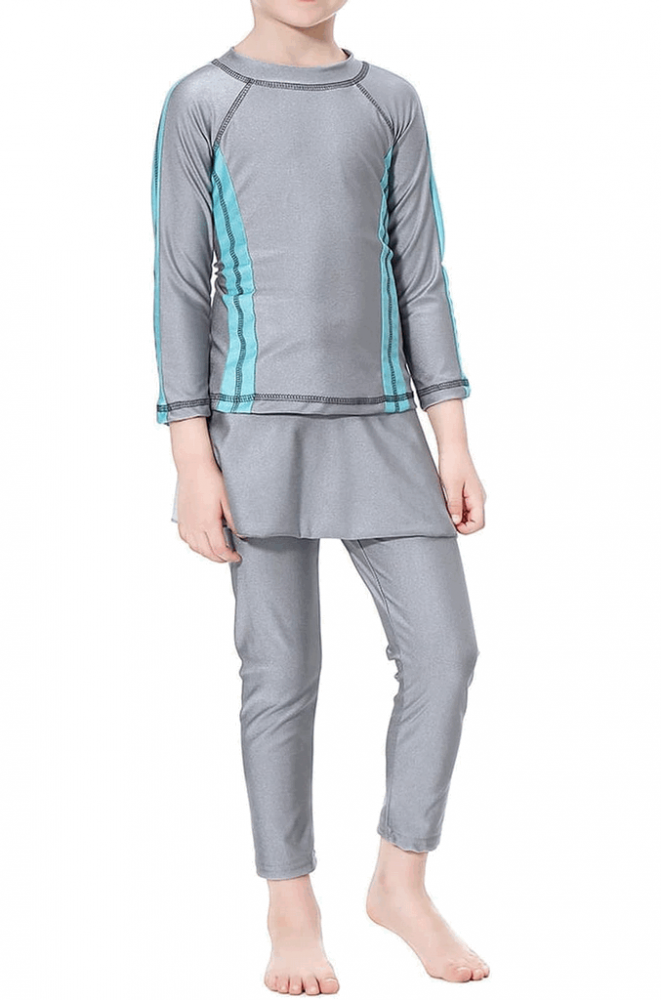 Costum de baie islamic pentru fete TianMai, gri, marime 120 cm, THST [5]