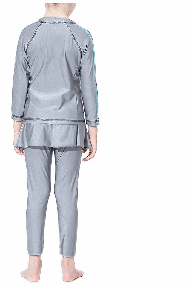 Costum de baie islamic pentru fete TianMai, gri, marime 120 cm, THST [3]