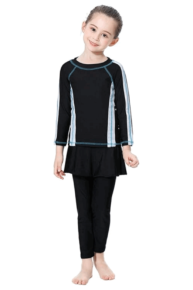 Costum de baie islamic pentru fete TianMai, negru, marime 130 cm, THST [3]