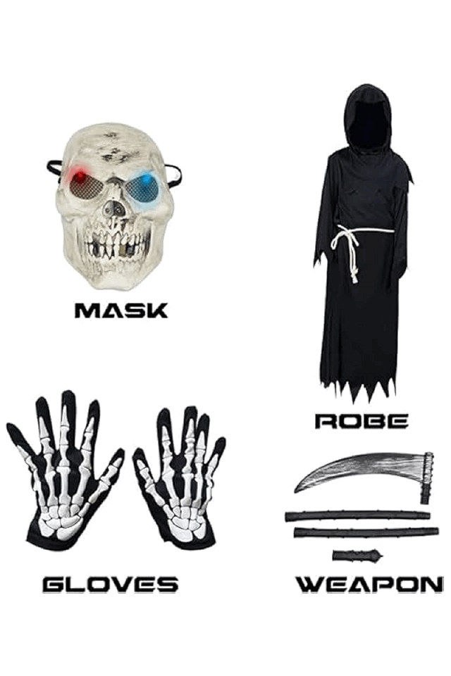 Costum de Grim Reaper pentru Copii, Pentru Halloween, Carnaval, Zucos, 7-9 ani, 130-140cm, 78A3 [2]