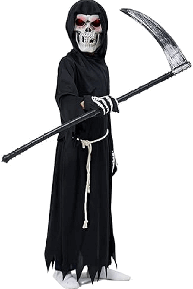 Costum de Grim Reaper pentru Copii, Pentru Halloween, Carnaval, Zucos, 7-9 ani, 130-140cm, 78A3 [4]