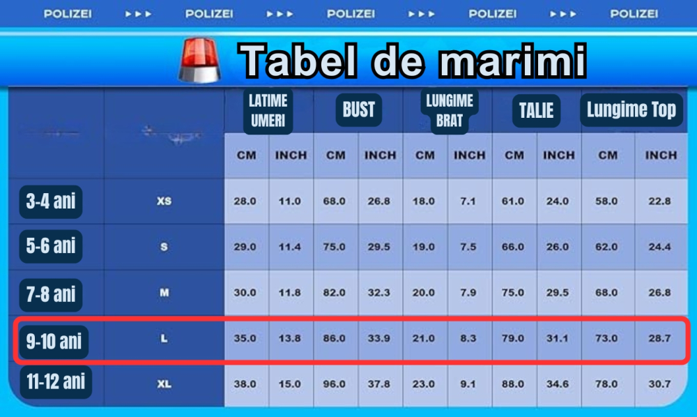 Costum de Politist, Fetite, 9-10 ani, cu Accesorii: Pistol, Toc, Fluier, Catuse, Legitimatie, Lumina Stop si Carnetel de Amenzi [2]