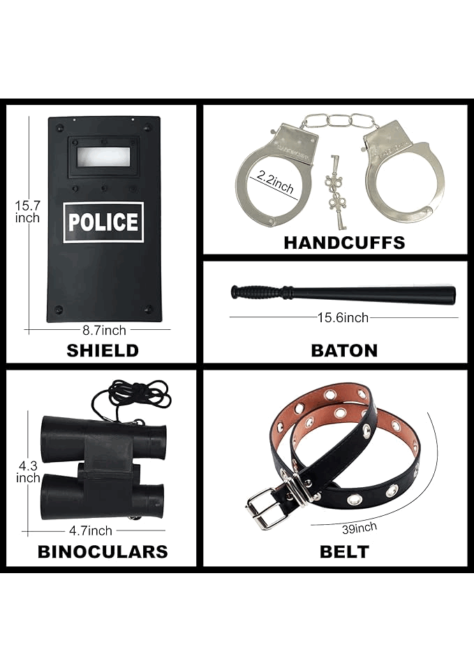 Costum de Polițist pentru Copii, Set de Joc de Rol pentru Halloween, Carnaval, Crăciun, ZUCOS, 3-4 ani, 100-110 cm, 336V [3]