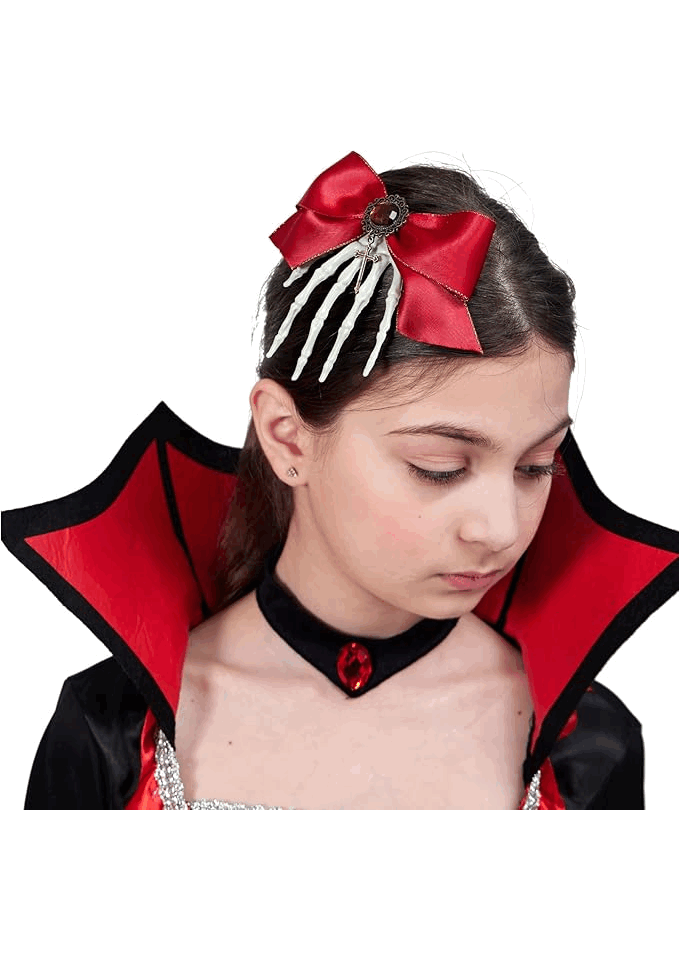 Costum de Vampir Elegant pentru Fetițe, Pentru Halloween, Carnaval și Alte, Zucos, 4-6 ani, 120-130 cm, F47R [3]
