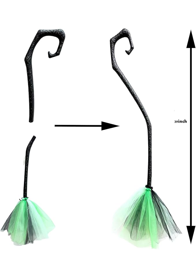 Costum de vrajitoare pentru fetite, cu palarie conica, bagheta, masca, ideal pentru petreceri mascate, Halloween, zile de nastere [6]
