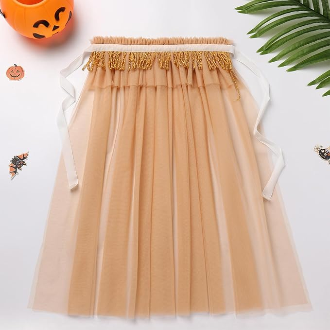 Costum schelet fetita cu capa din tulle pentru Halloween si carnaval [4]