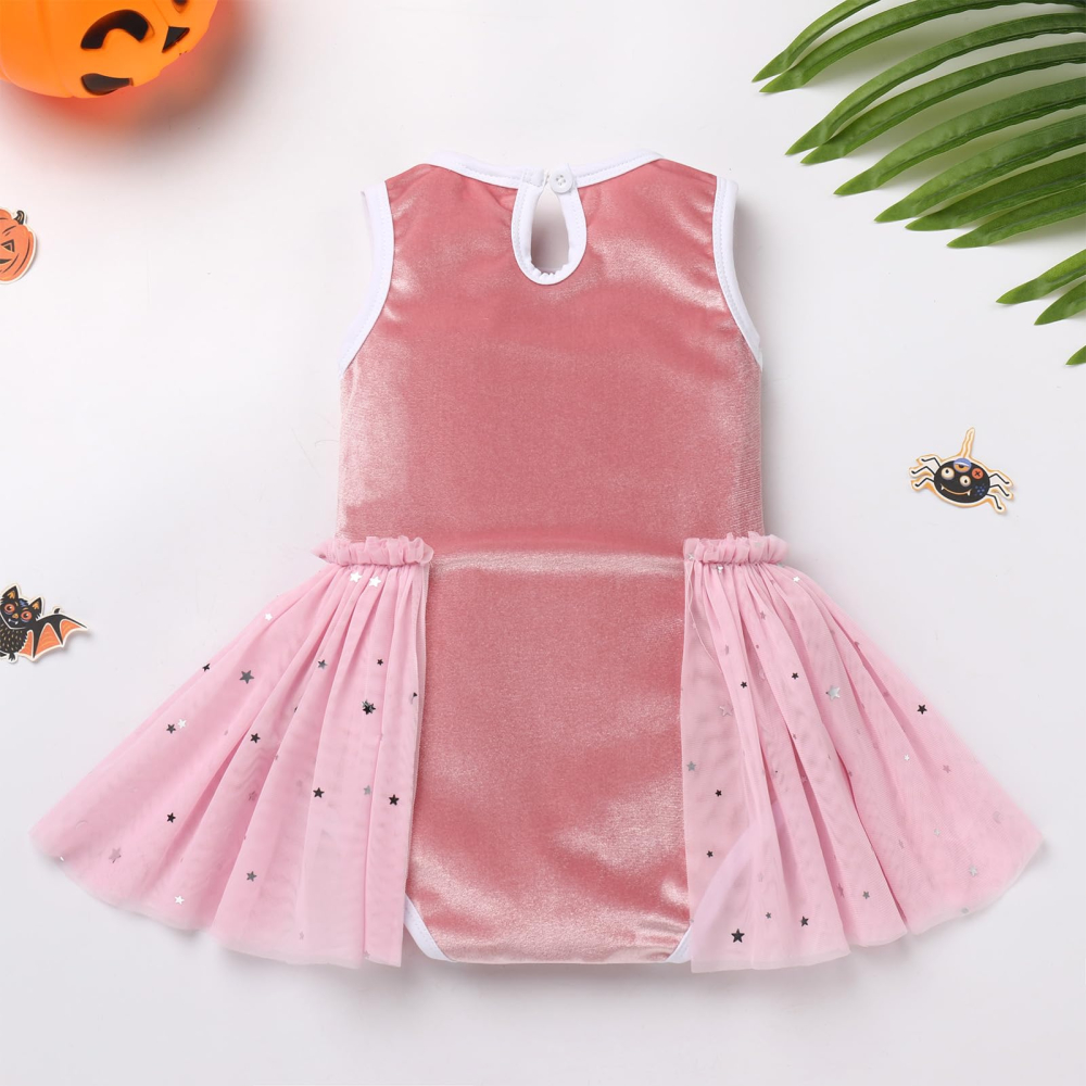 Costum schelet fetita cu capa din tulle pentru Halloween si carnaval [4]