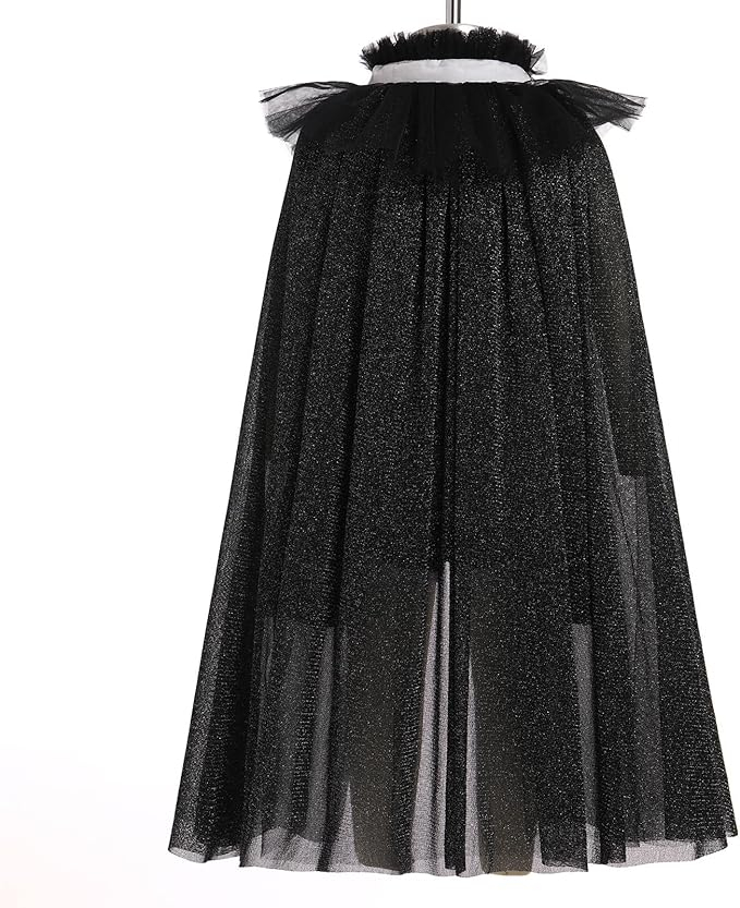 Costum schelet fetita cu capa din tulle pentru Halloween si carnaval [2]