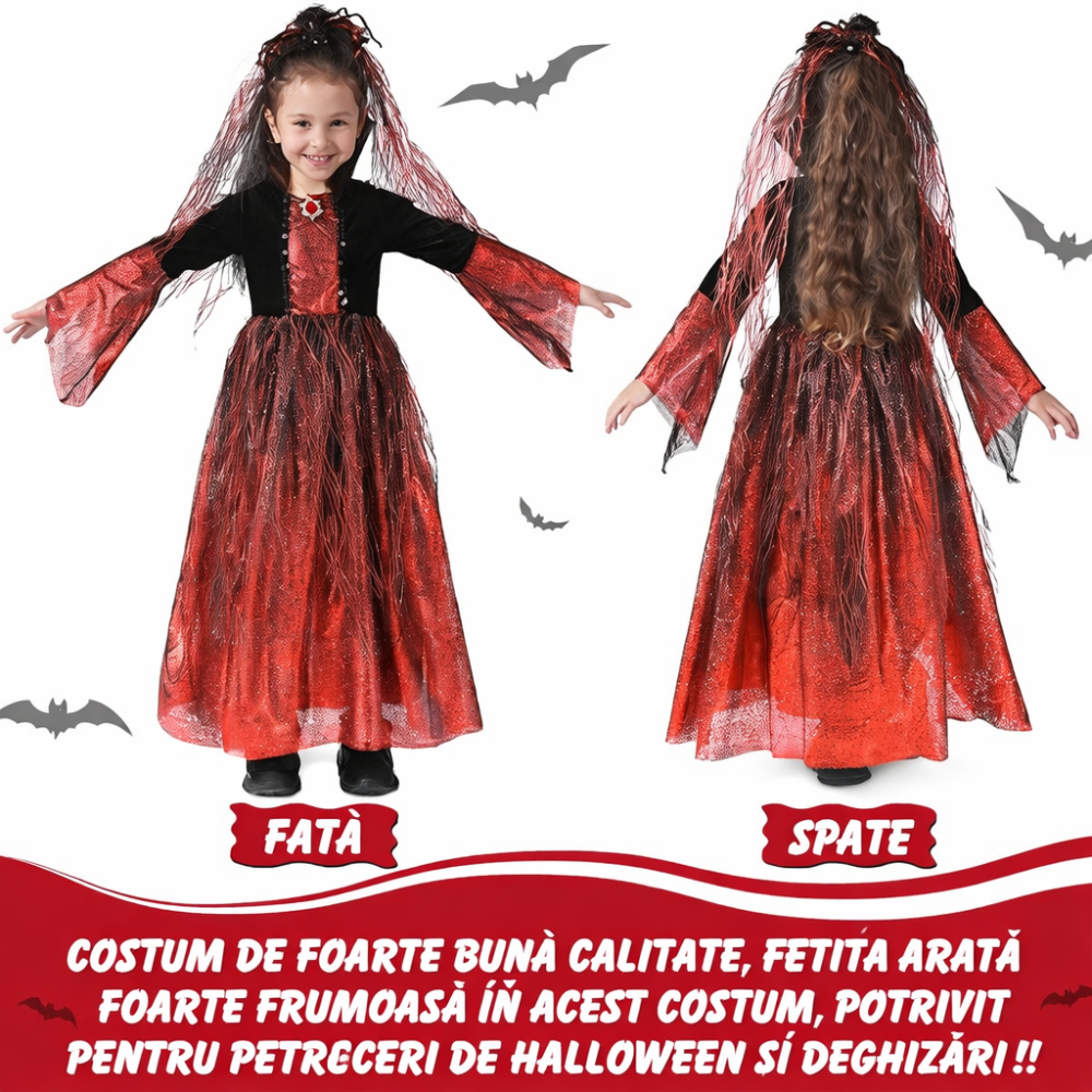costum-vampirita-copii-rosu-negru-coronita-paianjen-voal-halloween [2]
