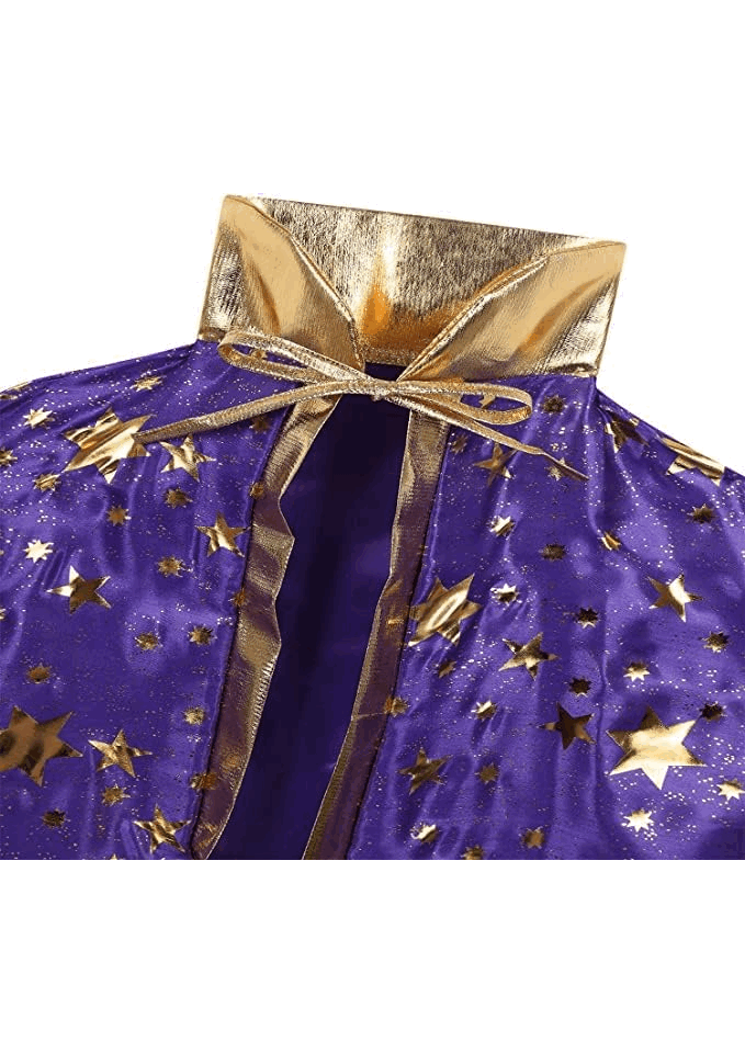Costum Vrajitor Halloween petru copii, Pelerina si palarie, Mov, 3-12 ani, NW85 [4]