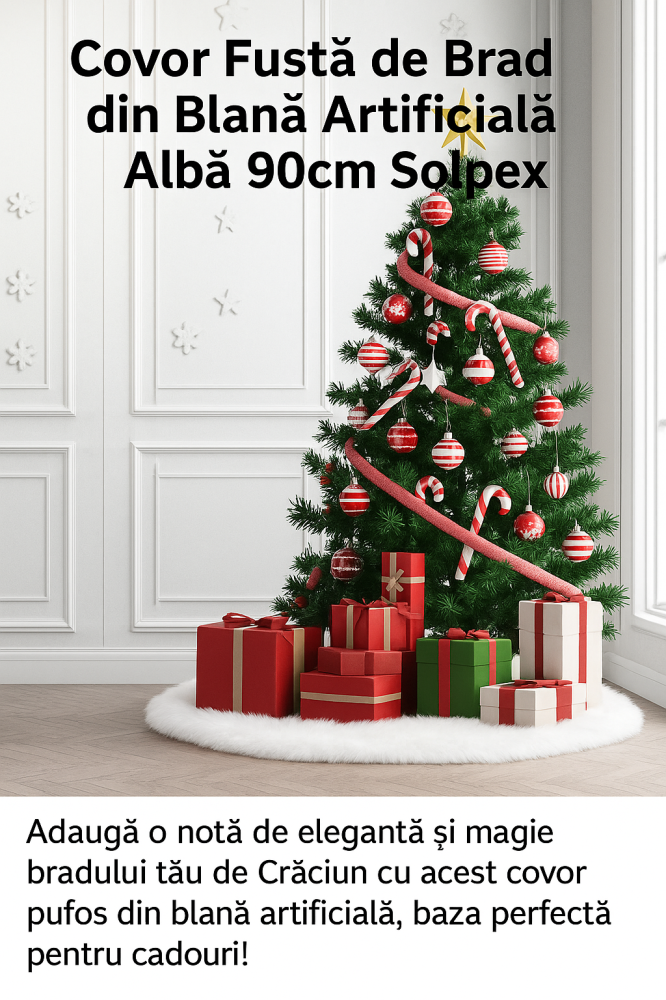 Covor-Fusta-Brad-Blana-Artificiala-Alba-90cm-Solpex [7]