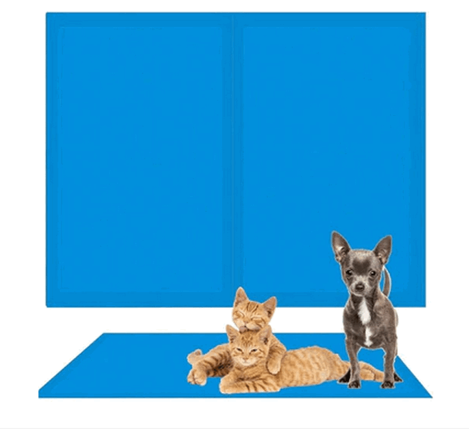 Covoras de racire cu gel, pentru caini si pisici, impermeabil, albastru, 40x30 cm [2]