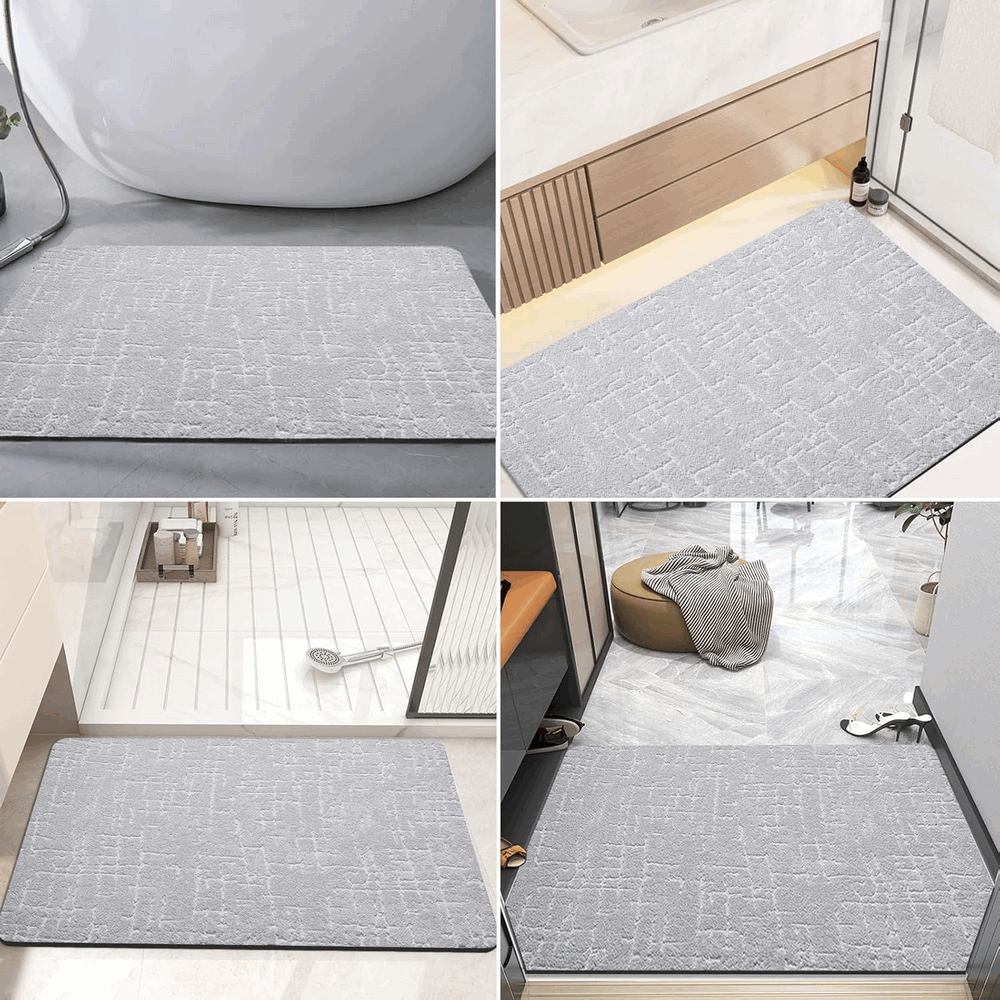 Covoras super absorbant pentru baie cu uscare rapida, anti-alunecare, 60x90 cm [6]