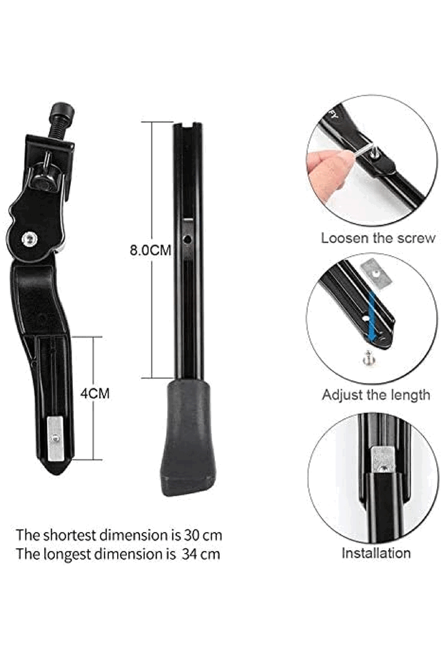 Cric bicicleta, reglabil, antiderapant, 30-34cm, pentru biciclete 22-28 inch, negru [5]