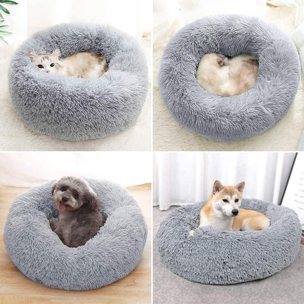 Culcus pentru animale de companie, Pentru caini si pisici, Diametru 50 cm, Gri [7]