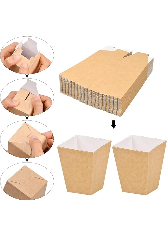 Cutii de popcorn din carton marime S (9 x 6.2 x 13.5) - GMRL [3]
