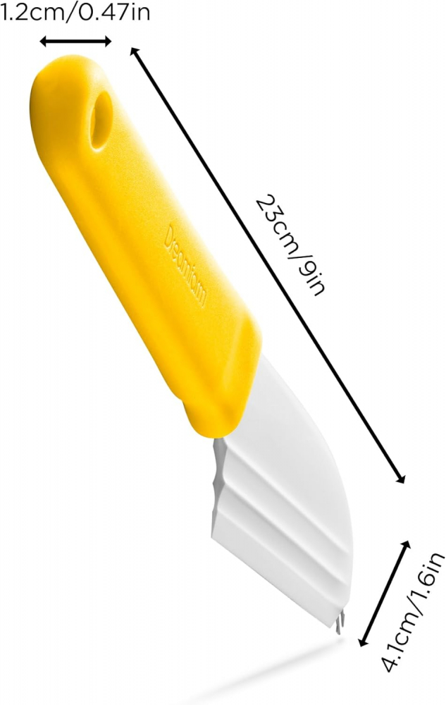 Cutit pentru Branzeturi si Charcuterie, Dreamfarm Knibble Lite, cu Lama non-stick si Furculita Incorporata, Pentru Taiat, Intins si Servit, 23 cm, Galben [2]