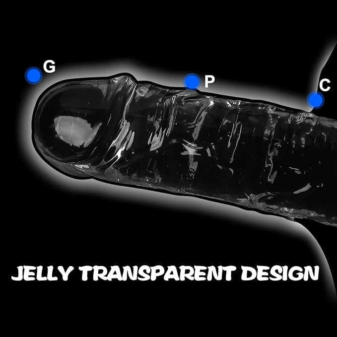 Dildo realist, stimulator Jelly Dong cu ventuză puternică pentru joacă fără mâini, penis realist din silicon pentru femei punct G și joc anal, transparent, marime L, 21 cm [2]