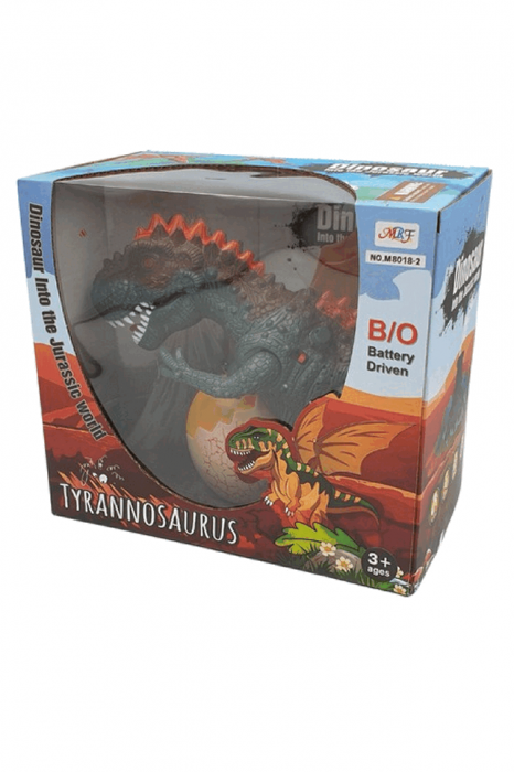 Dinozaur Tyrannosaurus interactiv cu lumini si sunete, Verde, 34 x 20 cm [5]