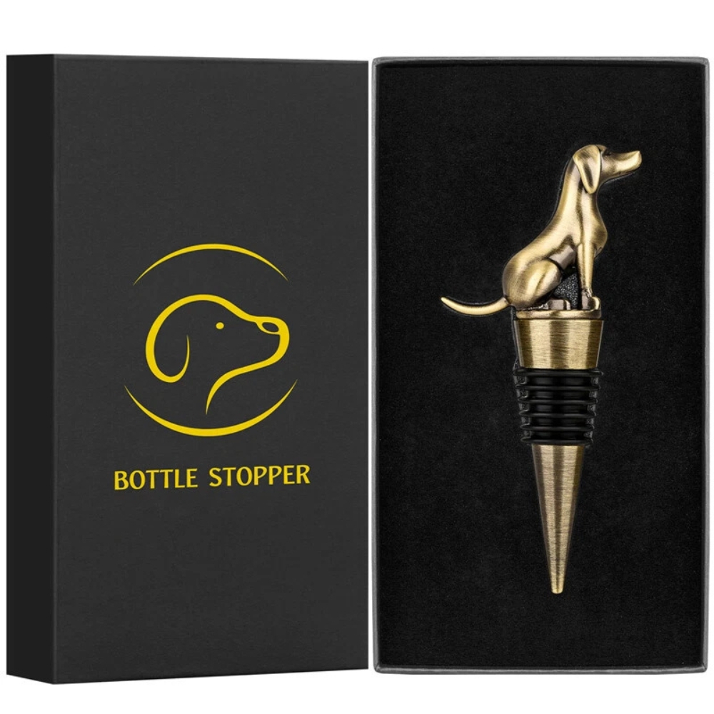 Dop de Vin Labrador Retriever – Cadou pentru Iubitori de Caini, Barbati, Ziua Tatalui, Craciun sau Aniversare, Cutie Cadou, Culoare Bronz [2]