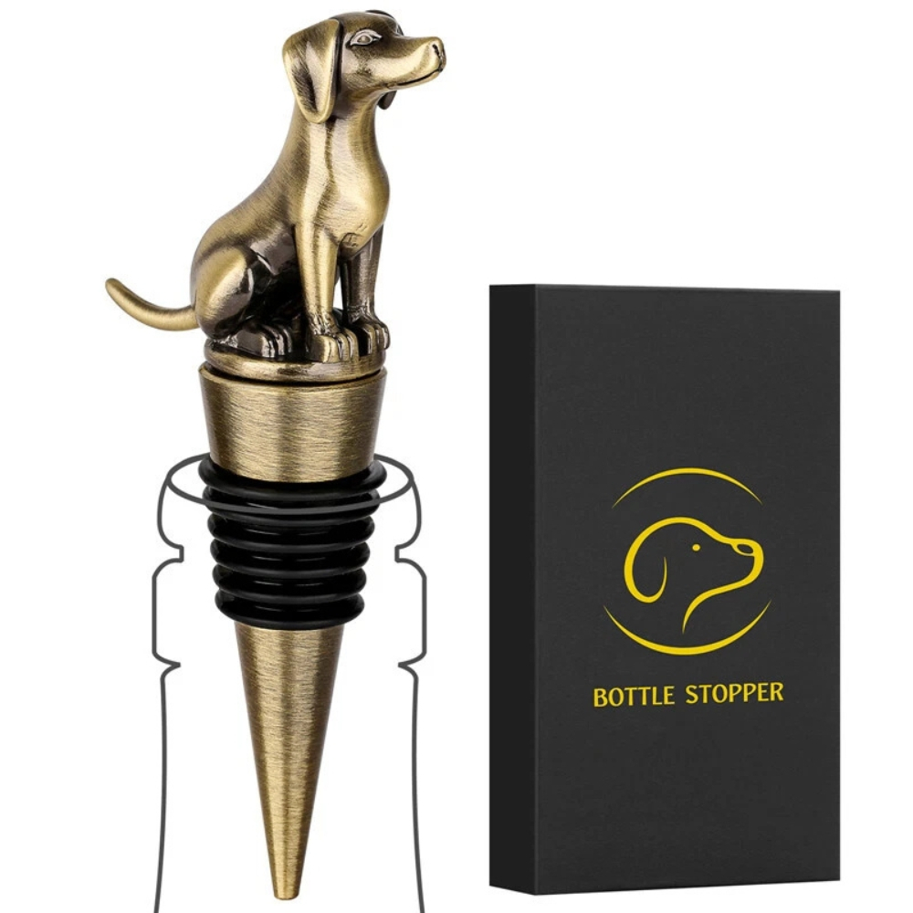 Dop de Vin Labrador Retriever – Cadou pentru Iubitori de Caini, Barbati, Ziua Tatalui, Craciun sau Aniversare, Cutie Cadou, Culoare Bronz [4]