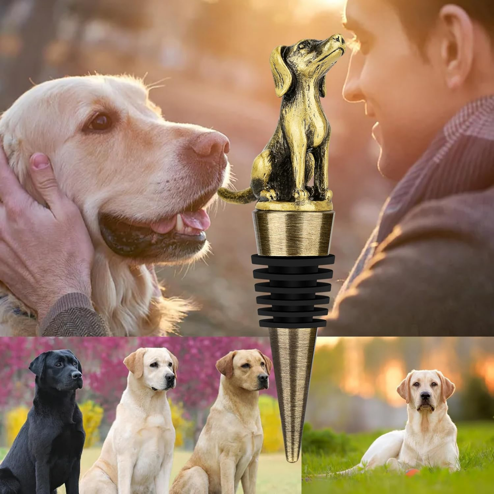 Dop de Vin Labrador Retriever – Cadou pentru Iubitori de Caini, Barbati, Ziua Tatalui, Craciun sau Aniversare, Cutie Cadou, Culoare Bronz [5]