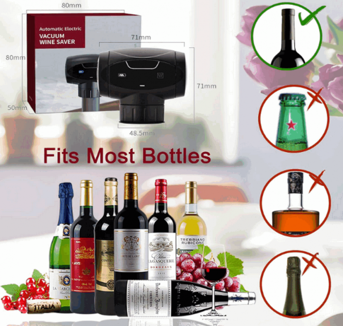 Dop de vin profesional cu pompă de vid electrică, EASY Making Life Simple, KVS-4, negru [6]
