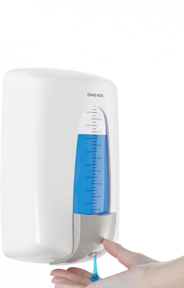 Dozator manual de săpun cu montare pe perete, ABS, alb, OVASHOO, 1000 ML [1]