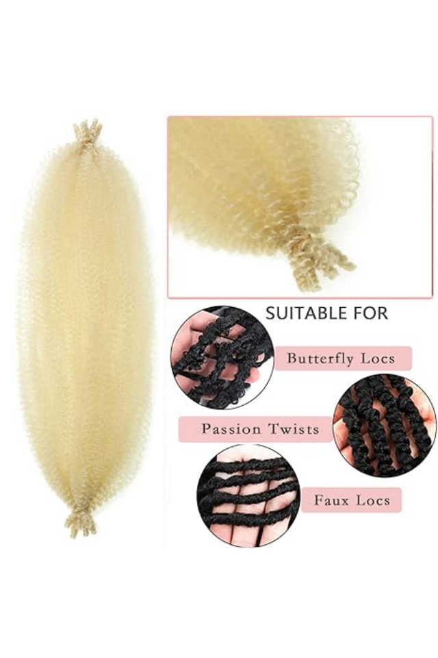 Extensii de Păr Afro Twist 61 cm – 8 Pachete Pre-separate, Culoare blonda [4]