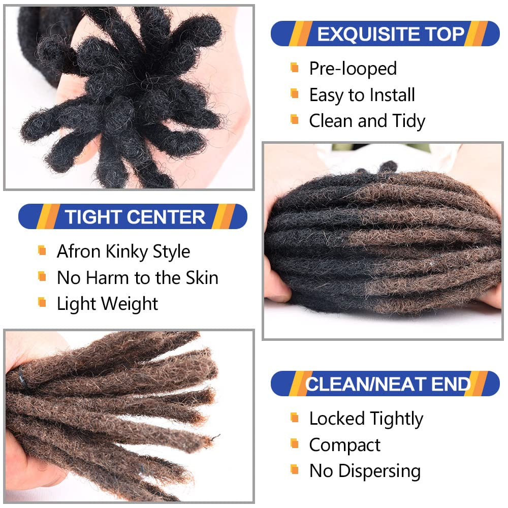 Extensii Dreadlocks 100% Par Natural Uman – 15 Inch, 10 Bucati, Grosime 0.6 cm, Pot fi Vopsite, Decolorate, Ondulate [3]