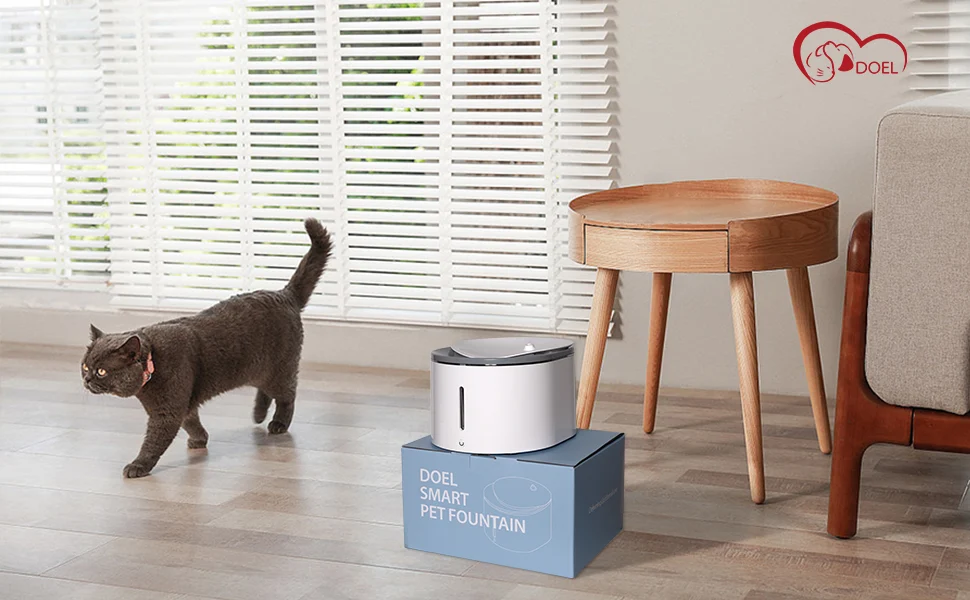 Fantana de Apa pentru Pisici si Caini, Smart, cu Aplicatie de Mobil, cu Filtru Triplu, 2.3 litri, 8DET [6]